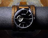 Men's Open Heart Automatic Watch - Monaco Leather - SALE - Worldwide Shipping - USA Hand Made
