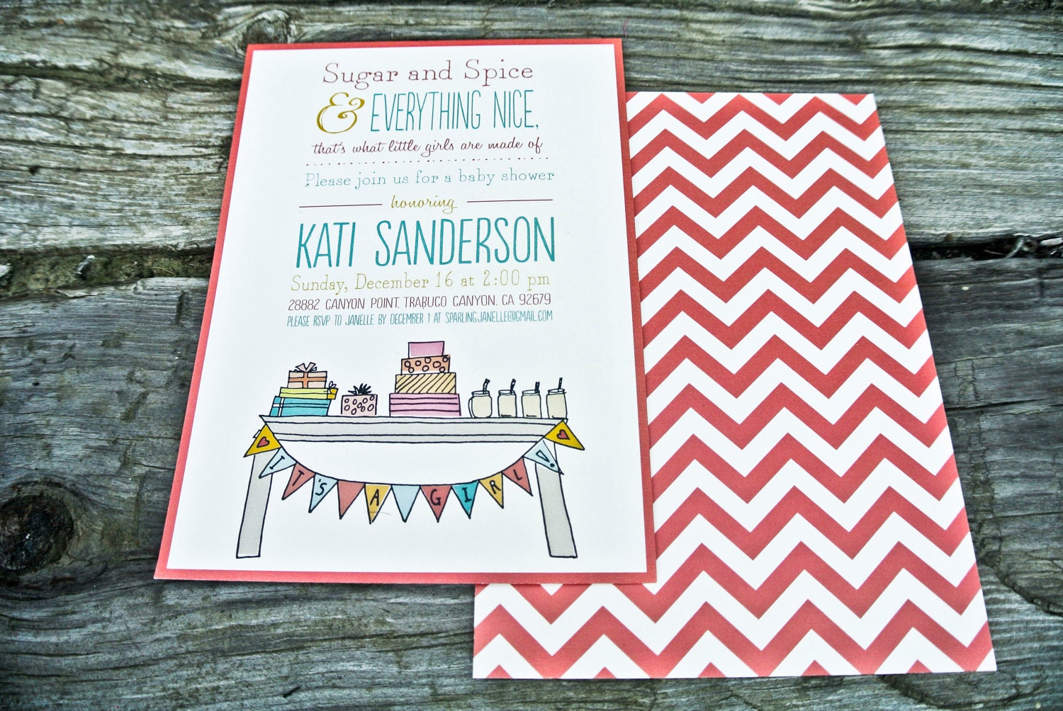 Baby Shower Invitation: Rustic and Whimsical Illustrations