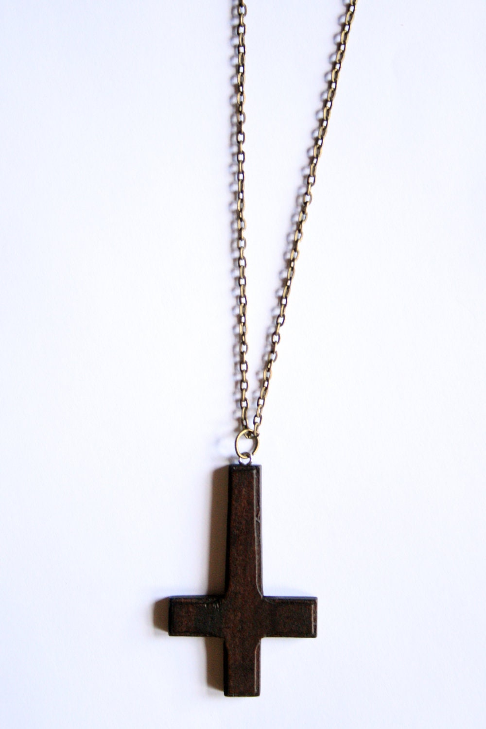 Inverted Cross Necklace Upside Down Cross Necklace