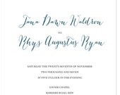Printable Wedding Invitation Set (invite, rsvp, thank you) Hand Script 4