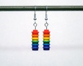 Rainbow earrings with silver plated ear wires