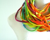 Rainbow Infinity Scarf Spring Fashion Multicolor Loop Scarf Hand Dyed Eco Friendly Upcycled Clothing Urban Gypsy Boho Spring Fashion