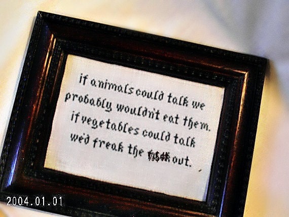 Mature Cross Stitch Sampler If Animals Could Talk Vegan Quote