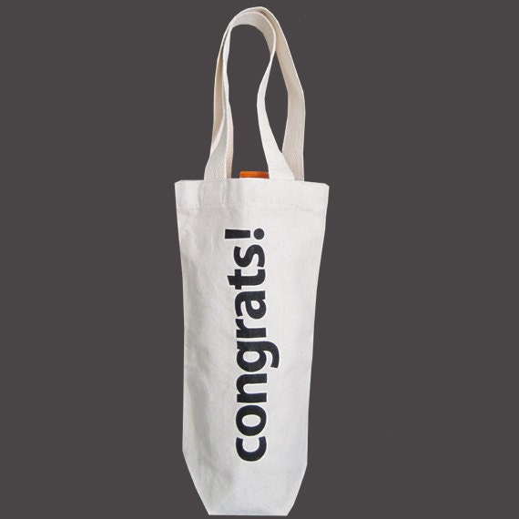 Recycled Cotton Canvas Wine Bag - Congrats