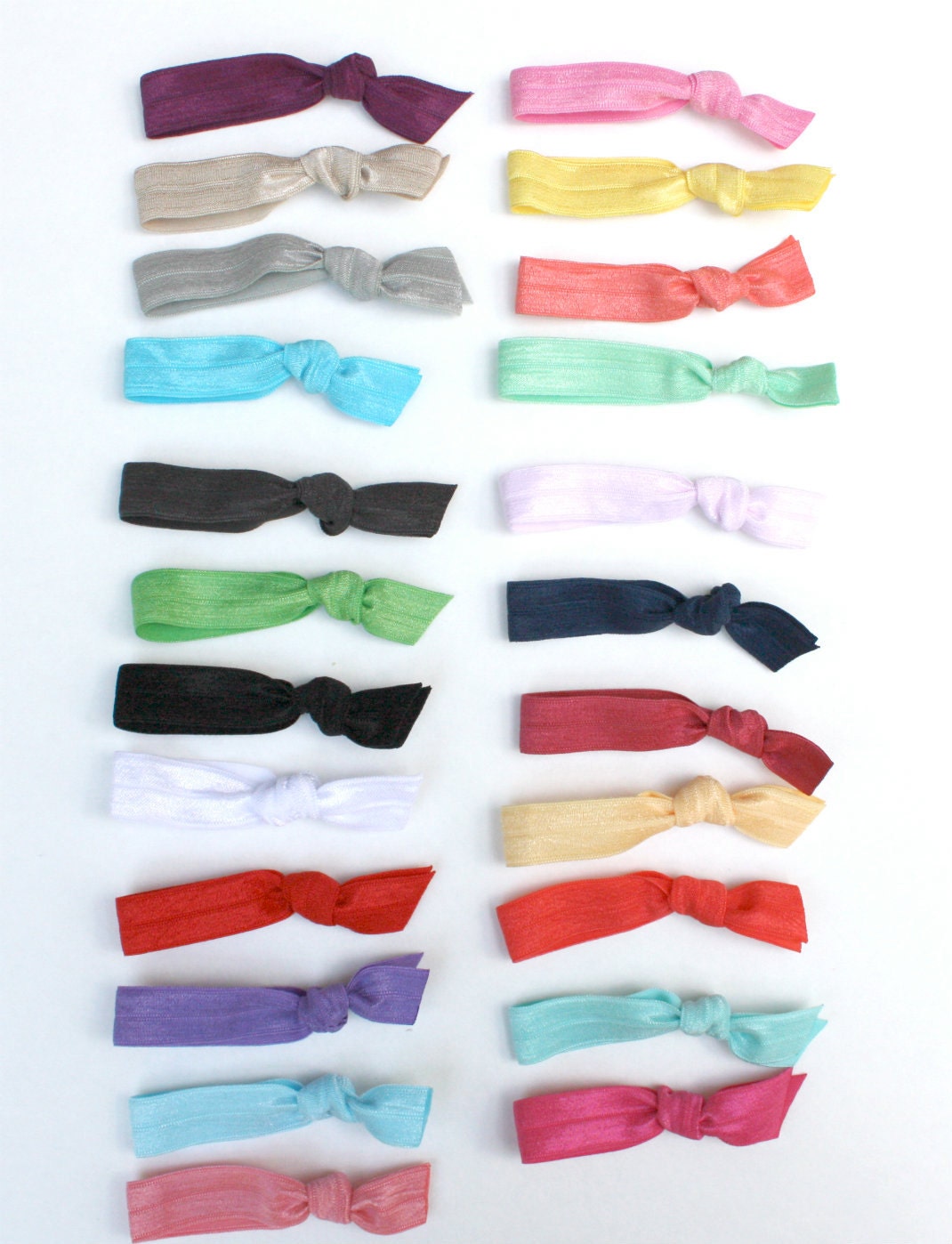 Elastic Hair Ties (15) - Yoga Hair Bands, Ponytails - Emi Jay Like Knotted Cloth Hair Tie Bracelets - Girl's, Women's Hair Accessories