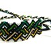 Green & Yellow Tribal Friendship Bracelet - woven zig zag pattern Macrame, Geometric Design with interlocking zigzags