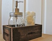 Rustic Reclaimed Wood Caddy Gift - desk organizer