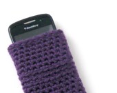 Crochet iPhone 5, iphone 4, or Blackberry Cell Phone Cover Sleeve, Cell Phone Case in Purple