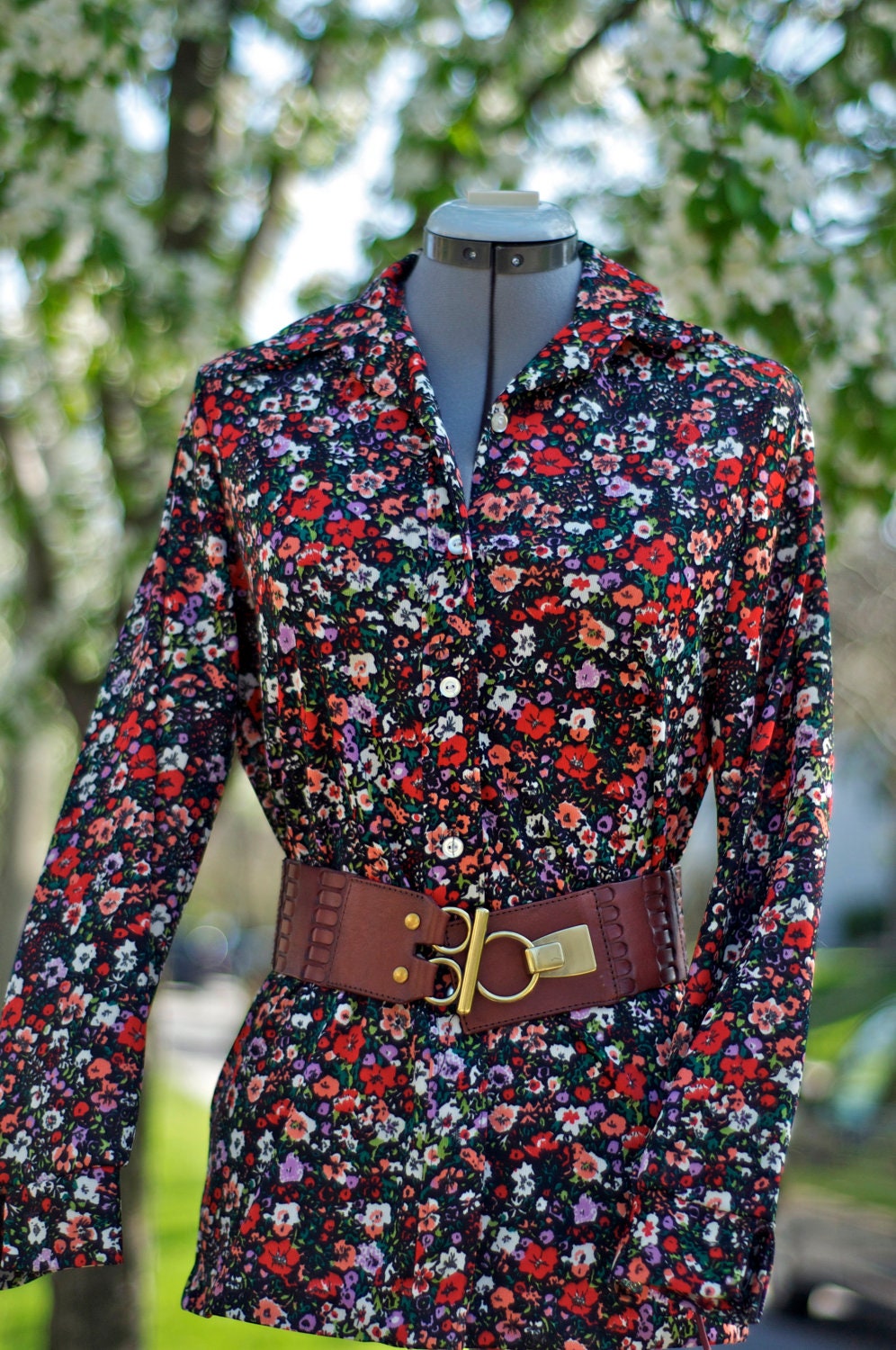 Vintage // 1970s // Indian Paintbrush // Button Down Blouse //