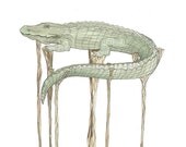 July 13, 2012 (Alligorical) - original ink and watercolor drawing