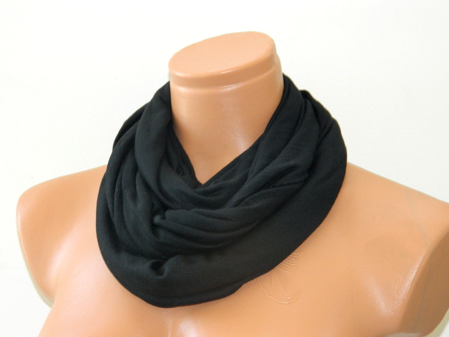Black Infinity Scarf,Loop Scarf,Circle Scarf, textile Black Scarf,Cowl Scarf,Nomad Cowl....