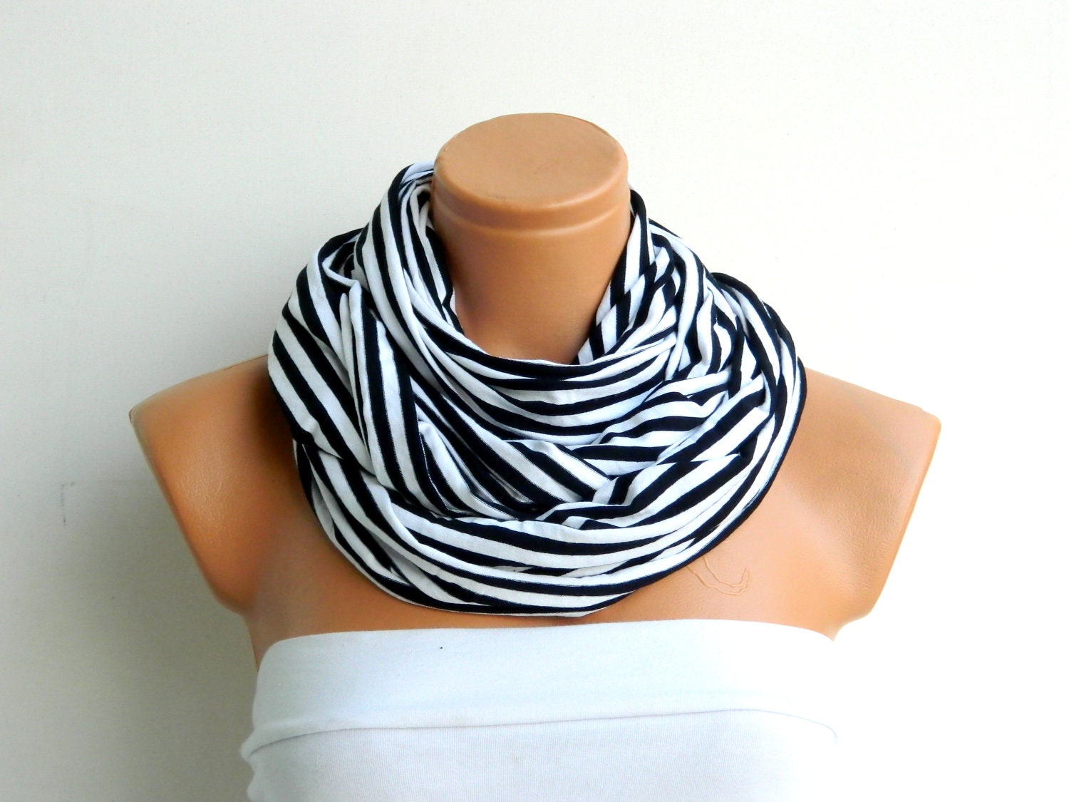 Unisex scarf,,Infinity Scarf,Loop Scarf,Circle Scarf, textile Black,White Scarf,Cowl Scarf,Nomad Cowl....striped scarf...