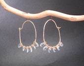 Cleopatra 70 Half round hoops wrapped with swiss blue topaz