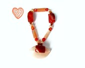 Pearl, Agate, Aventurine, Crystal Bracelet -  Pink and Coral-colored Gemstone - Valentines Day Jewelry - Romantic Jewelry For Her