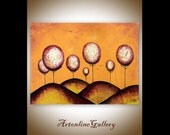 Autumn Oil Painting - 60% OFF - Abstract Cherry Trees Palette Knife Painting - Original Painting - Contemporary Art