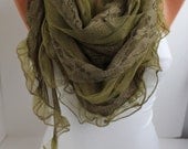 NEW- Green Elegance Scarf  Shawl- DIDUCI
