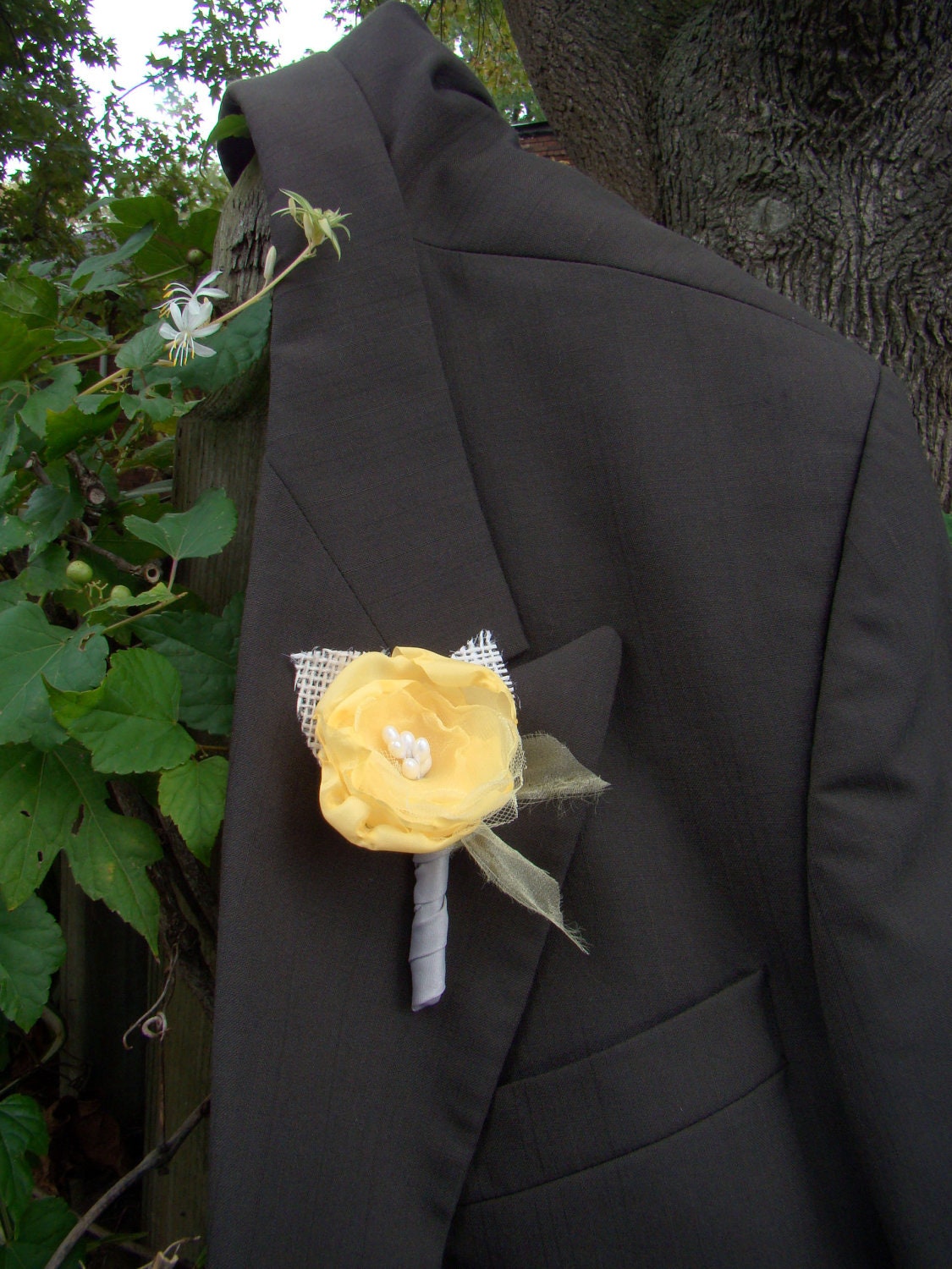 Gray Boutonniere