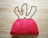 Pink Handmade fabric clutch purse
