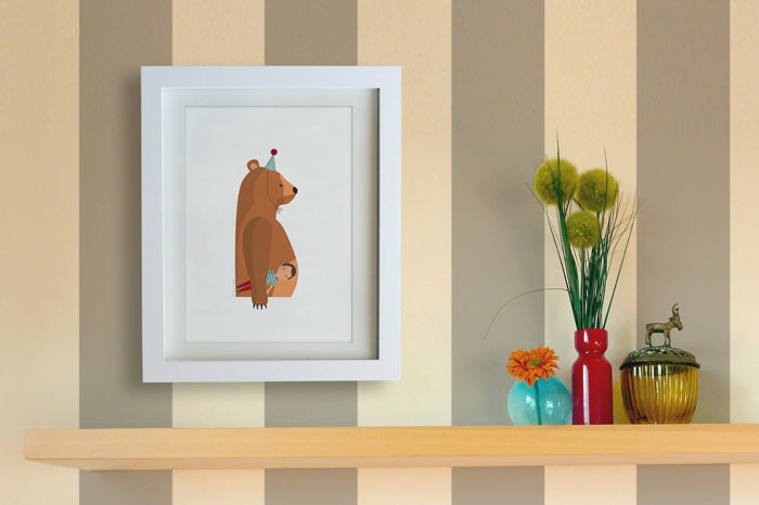 Illustration. Bear whit friend