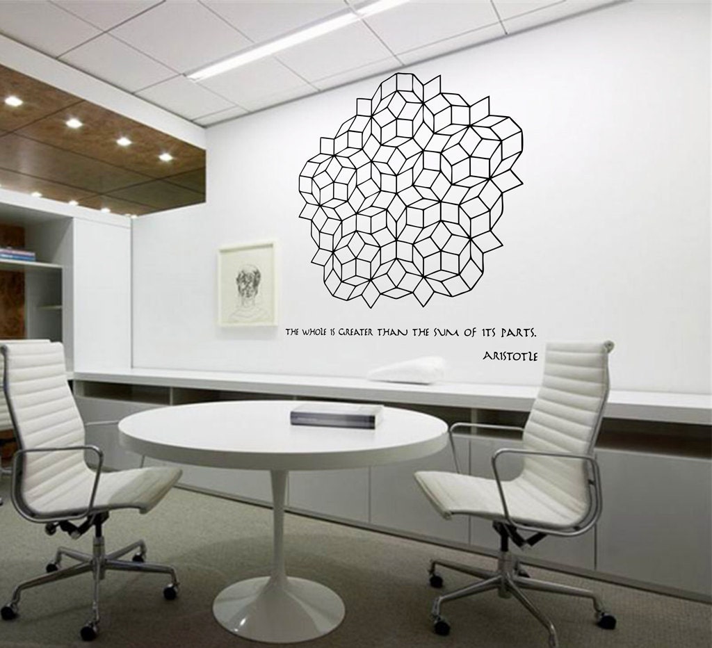 Science art Aristotle quote & Penrose tilling vinyl wall decal