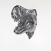 The Bonzai - Chrome Resin T-Rex Head- Trex Resin Chrome Faux Taxidermy- Chic & Trendy