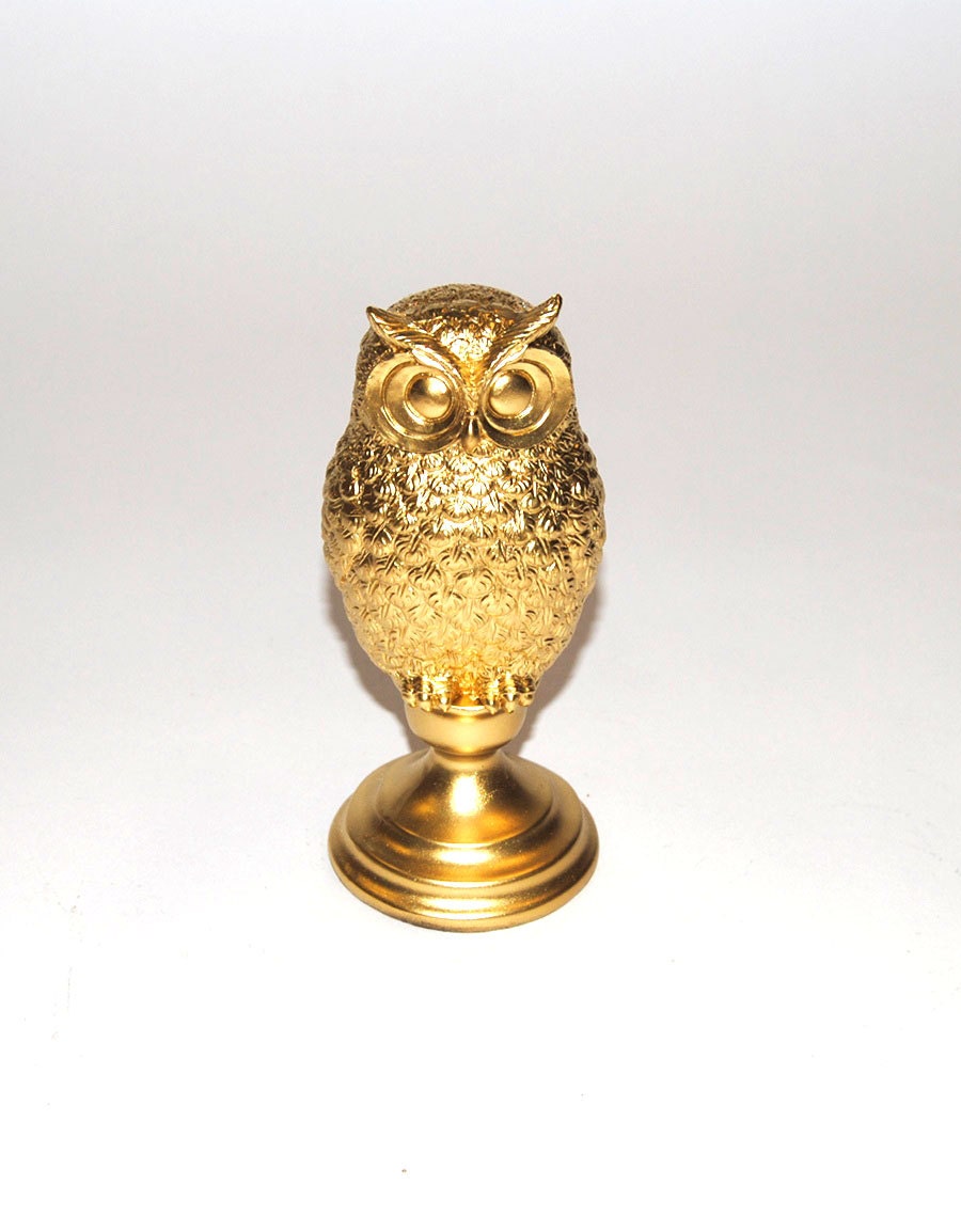 The Gold Owl Bust- Gold Barn Owl Bust - Animal Statue - Faux Taxidermy