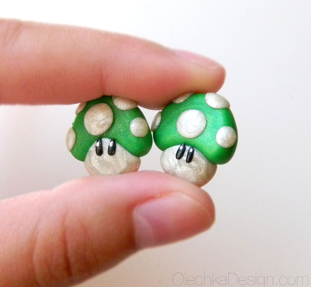 Mario Bros Mushroom Magnets (2pc set), Cute Nintendo Geek Accessories