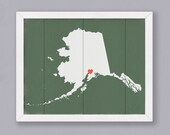 ALASKA  Home decor Rustic wall hanging -16x20 Handmade Custom heart Personalized Sign Wedding Housewarming Bridal Shower Family gift