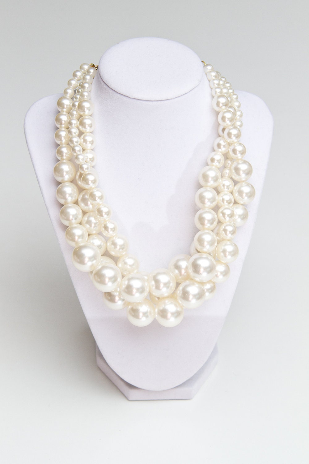 Alba 3 Strand Statement Pearl Necklace