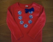 Necklace Applique Long Sleeve Onesie, Girl One Piece, 3 to 6 Month Girl Bodysuit, Faux Necklace Onsie