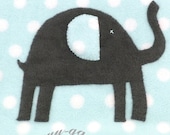 baby boy blanket blue grey fleece elephant - GuuGuuGa