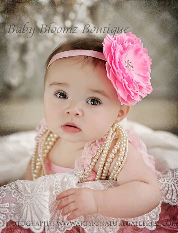 Baby Headband Rose flower headband baby girl headband baby bow pearl rhinestone newborn headband