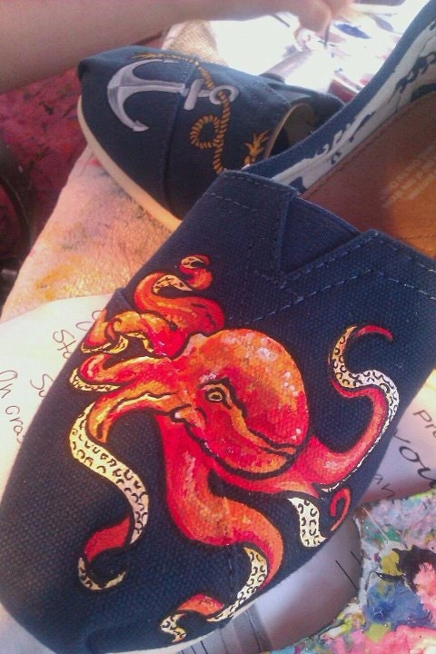 Nautical Nonsense hand painted TOMS
