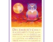 December's Child Print (Owl)