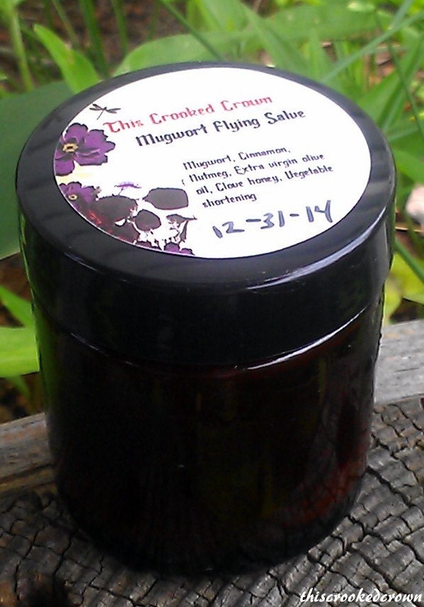 Mugwort Flying Salve - for Hedge Crossing, Astral Travel, Dreaming, and Divination Vegetable Shortening Base 1.7 oz