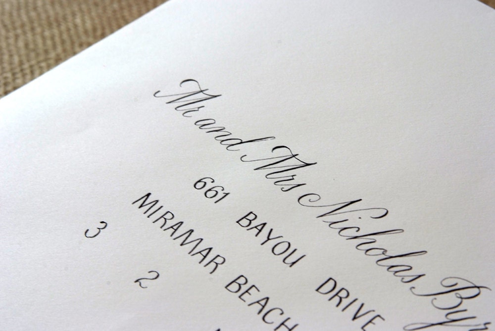 Wedding Invitation Envelope Addressing - Name Cards / Place Cards / Buffet Cards / Escort Cards Also Available - "The Ashleigh Style"