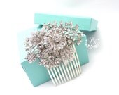 Bridal Wedding Hair Comb Rhinestone Bouquet style Bridal hair comb or sash applique hair accessory Wedding tiara