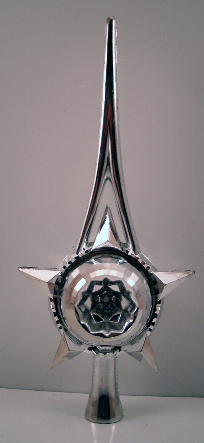 Vintage Silver Plastic Star Tree Topper