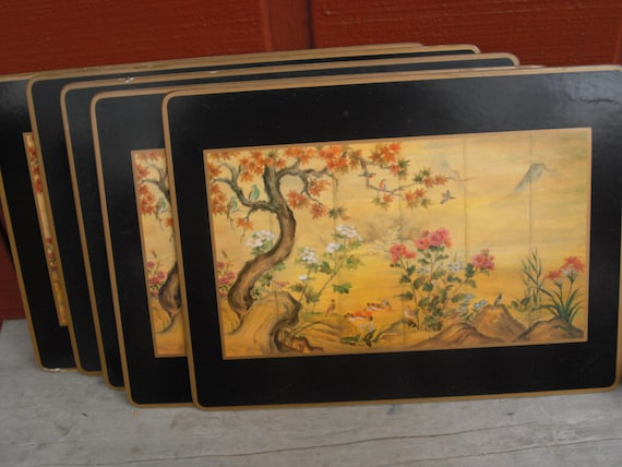 Items similar to 5 Pimpernel Chinese Placemats, Japanese Placemats