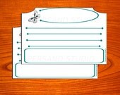 Printable recipe cards, 4x6 tea or wine tastings, butterfly and teal, blank invitation cards, DIY cut and fill. Kitchen organization.