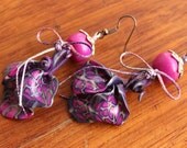 Purple polymer clay earrings