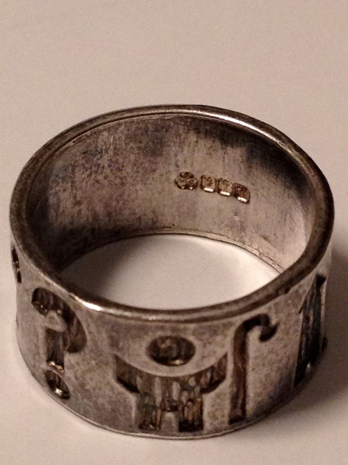 OLD STERLING silver ring with MYSTERIOUS symbols - TheDivineFind