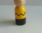 Charlie Brown inspired peg doll.
