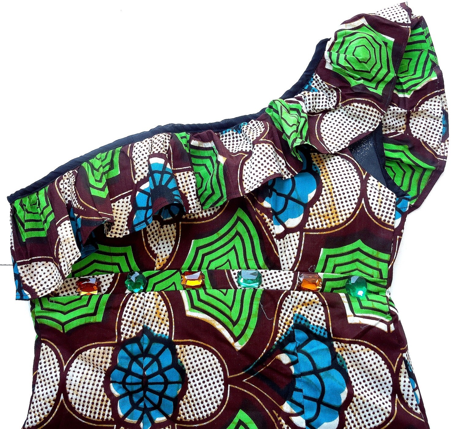 African print one shoulder top