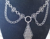 Diamond Stainless Steel Chainmail Necklace. Chainmaille. Renaissance inspired. SCA. Goth. One Of A Kind. OOAK.