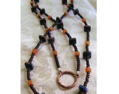Greek Ceramic and Carnelian Lanyard - Eyeglasses - Badge Holder