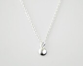 Tiny dot - simple delicate sterling silver necklace - everyday jewelry  gift for her