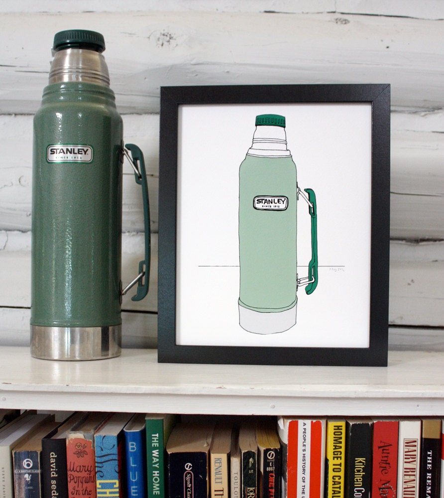 Cabin Art print. Stanley Thermos Giclee print. 8x10