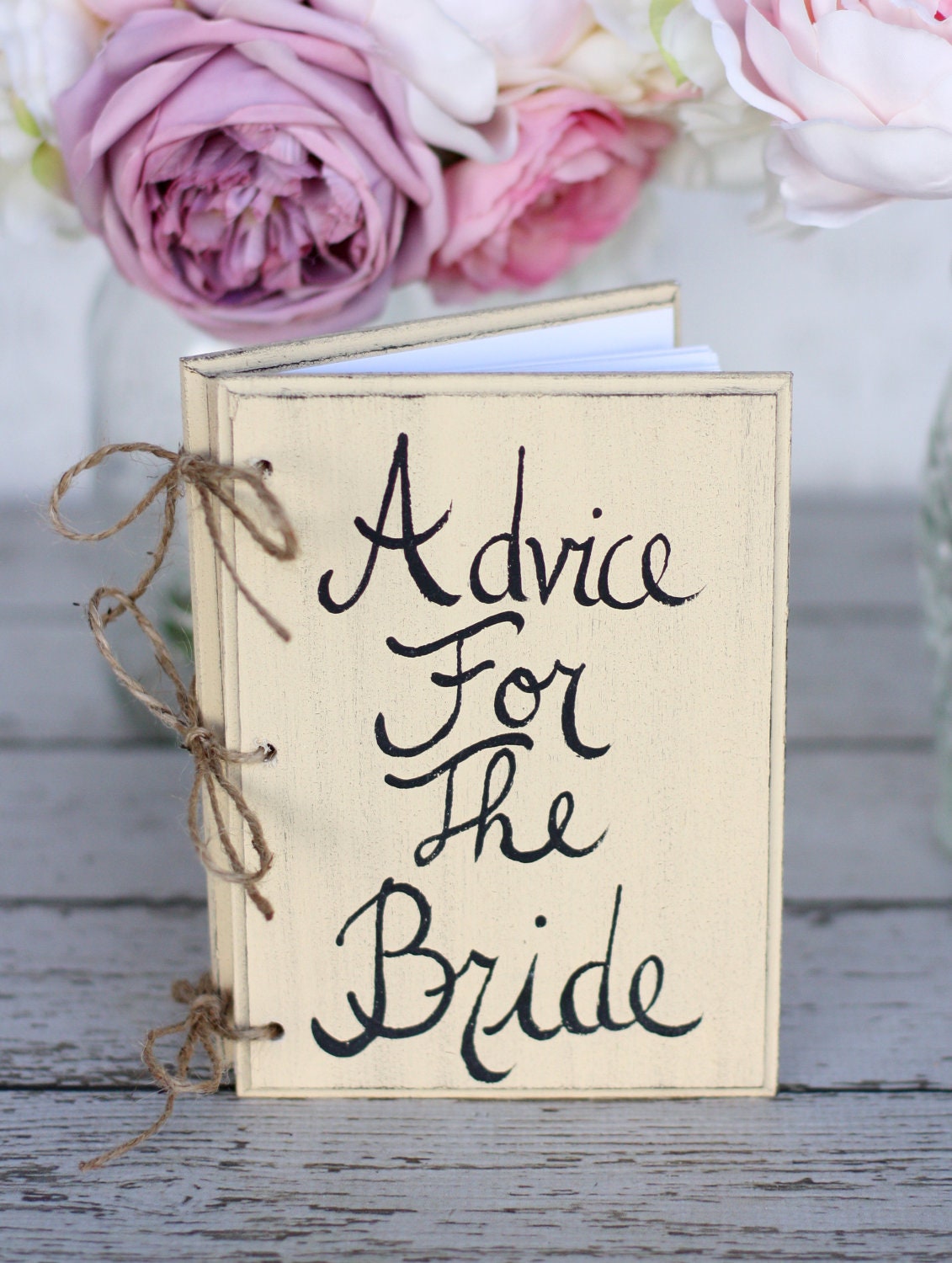 Bridal Shower Guest Advice Book Shabby Chic Wedding Decor