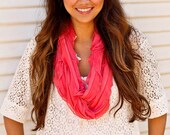 Infinity Ruffle Scarf Coral - Infinity Scarf